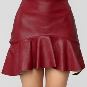 Shein women’s red faux leather skirt, size Medium